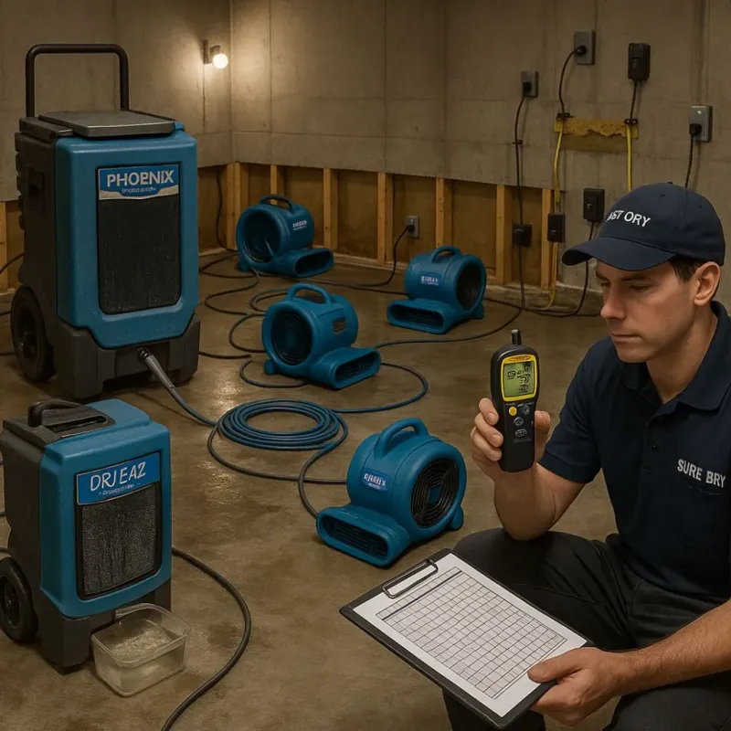 Structural Drying and Dehumidification process in Middlebury, CT
